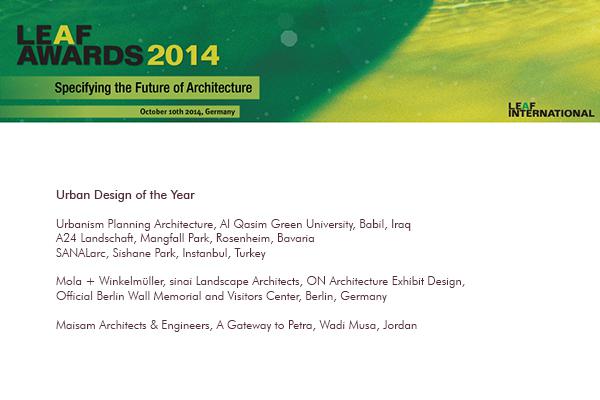 LEAF AWARD 2014
