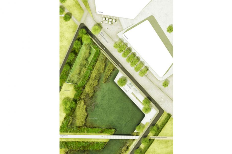 Parkbereich Wasser - Zoom Rathausterrassen