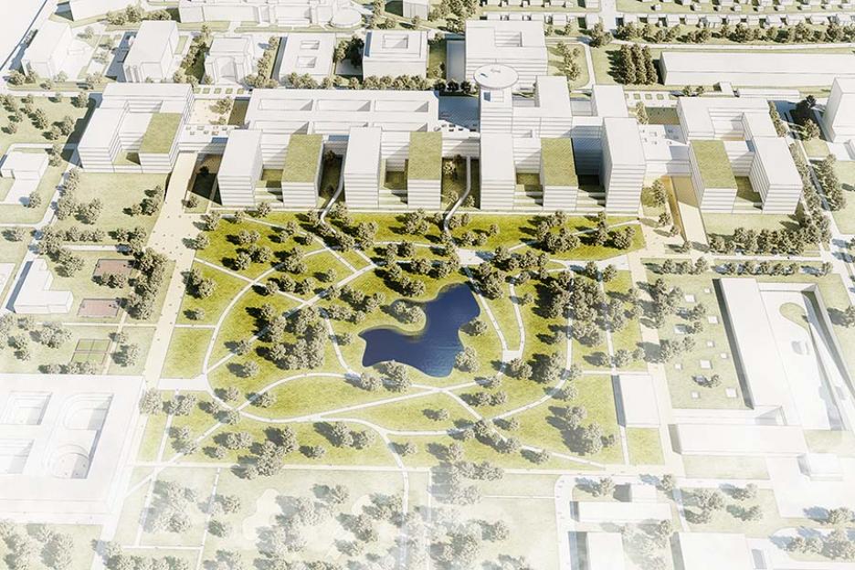 Vogelperspektive Ideenteil Parkseite