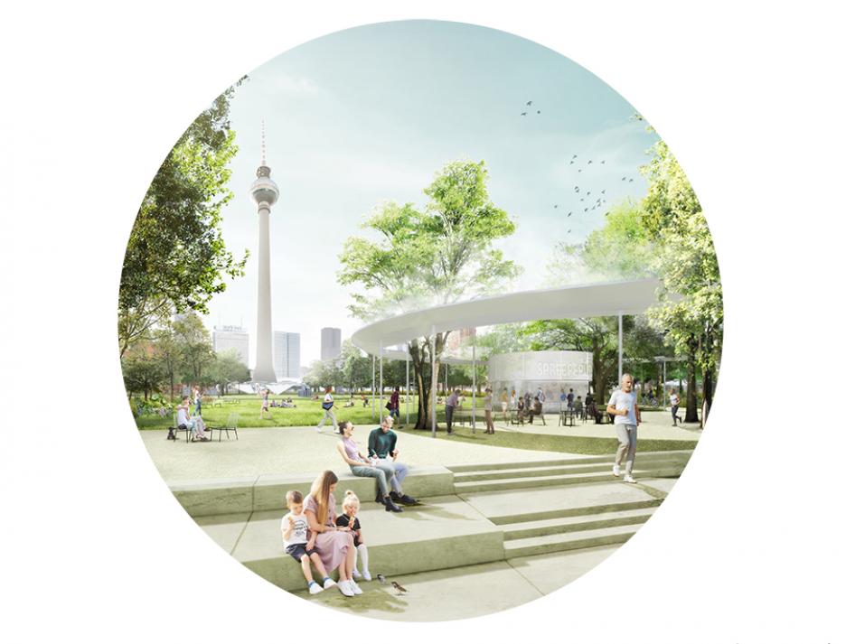 Perspektive: An der Spree / Visualisierung: MAU Atelier