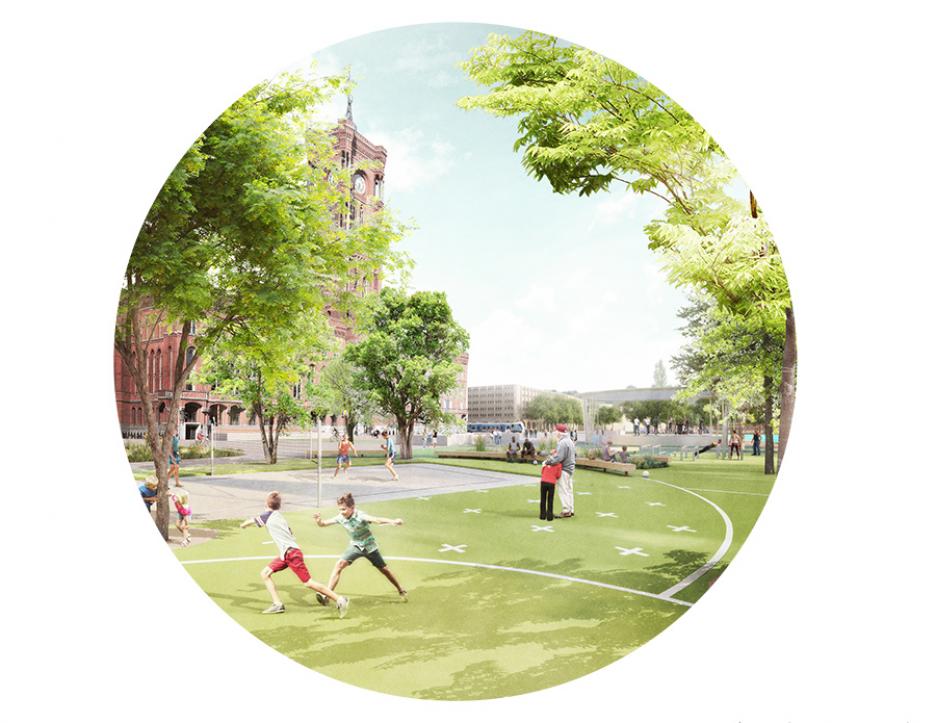 Perspektive: Rathausforum / Visualisierung: MAU Atelier