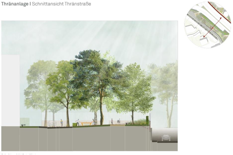 Thränanlage | Schnittansicht Thränstraße