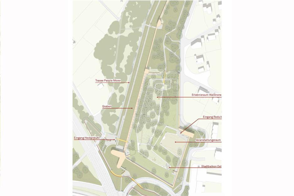 Teilbereich Kienlesbergbastion und Graben